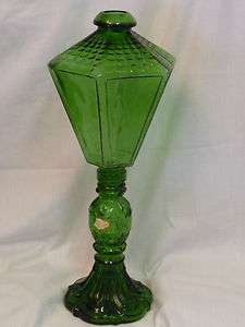 DECORATIVE WINE BOTTLE LAMP FOREST GREEN GLASS MILFORD  