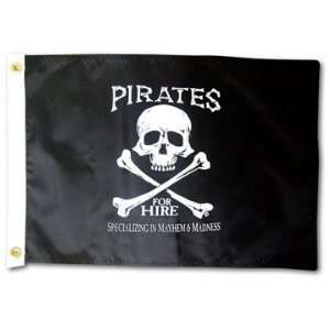  Pirates for Hire Outdoor Garden Flag 3x5ft Patio, Lawn 
