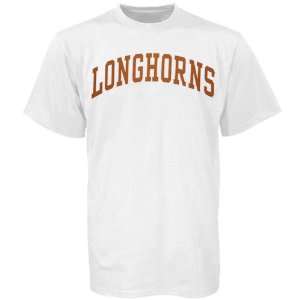  NCAA Texas Longhorns White Arch Logo T shirt : Sports 