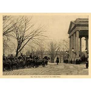  1897 Print New Years Day Soldier White House Horse 