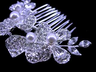 Elegant 7Cm White Pearl Big Flower Wedding Bridal Flower Girl Crystal 