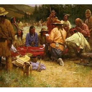  Howard Terpning   A Friendly Game at Rendezvous Canvas 