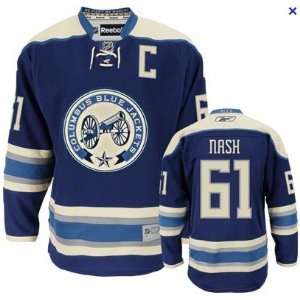  New Columbus Blue Jackets Jersey #61 Nash Blue Third Hockey 