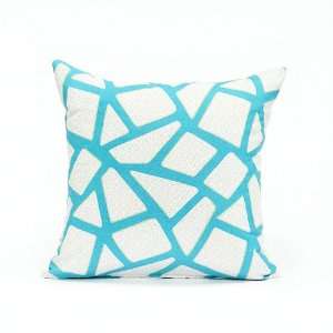  Modern Aqua Blue Geometric Throw Pillow Cover 20in X 20in 