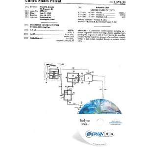  NEW Patent CD for PNEUMATIC CONTROL SYSTEM Everything 