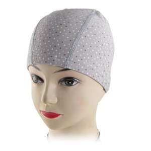  Como Water Sports Gray Elastic Dotted Swimming Cap Hat for 