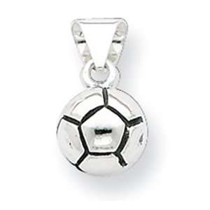    Sterling Silver Antique Finished Soccer Ball Pendant Jewelry
