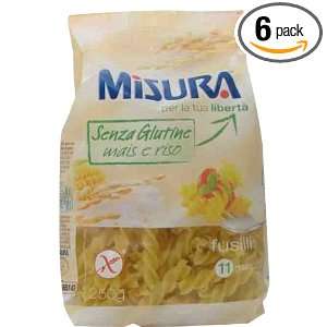 Misura Senza Glutine Fusilli, 250 Grams (Pack of 6)  