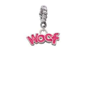  Hot Pink Glitter Woof Charm Dangle Pendant: Arts, Crafts 