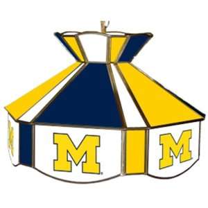   Wolverines Officially Licensed Teardrop Style Stained Glass Swag Light