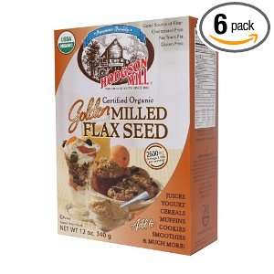 Hodgson Mill Organic Golden Milled Flax Seed, 12 Ounce Boxes (Pack of 