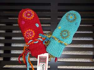NWT Icelandic Design 100% Wool Mittens 2 Color Choices  