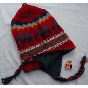  CHULLO ALPACA RED REVERSIBLE 50% ALPACA 50% BLEND with 