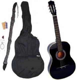 38 BLACK Acoustic Guitar Starter Package (Guitar, Gig Bag, Strap 