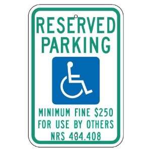  Metal traffic Sign 12x18 Nevada   Handicapped Parking 