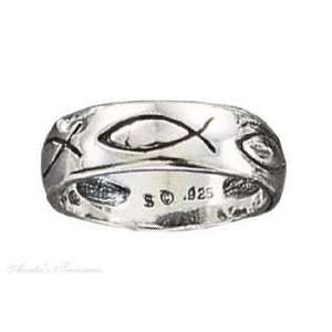   Sterling Silver Christian Religious Ichthus Fish Ring Size 9 Jewelry