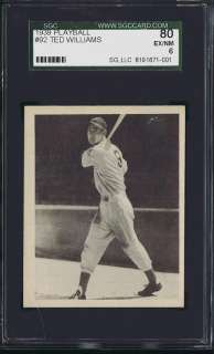 1939 Play Ball Ted Williams ROOKIE #92 SGC 6 EXMT (PWCC)  