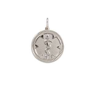    Sterling Silver Medical ID Medallion Charm Bracelet Jewelry