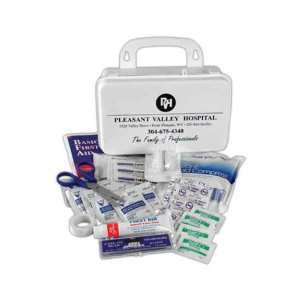  medical kit with reusable forehead thermometer, scissors, bandages 