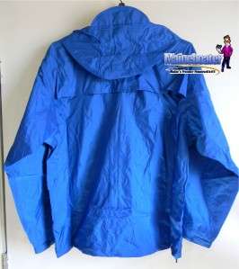 New Mens BLUE Lightweight Rain Coat Jacket   Water Repellent Camping 
