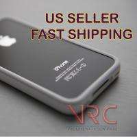 iphone 4 4s gray/white bumper case skin cover metal buttons  