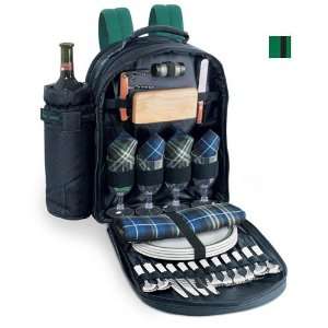  Vail Black/Irish Plaid Insulate Picnic Backpack With Wine 