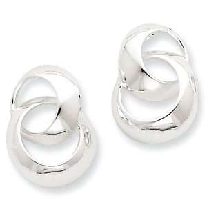  Sterling Silver Intertwined Circle Post Earrings Jewelry