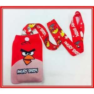 Red Angry Bird iPod/Cell Phone Sock with Bonus Lanyard keychain Holder