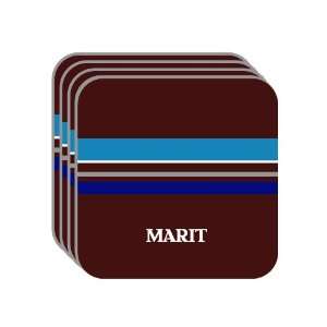 Personal Name Gift   MARIT Set of 4 Mini Mousepad Coasters (blue 