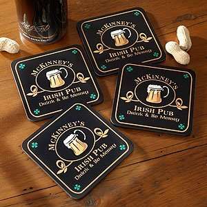  Personalized Irish Pub Beer Mug Coasters: Kitchen & Dining