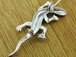 925 Sterling Silver Fashion Marcasite Lizard Brooch  