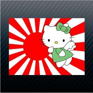 Hello Kitty Japan Japanese Rising Sun Flag Angel Car Trucks Sticker 