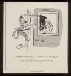 1955 telephone lineman cartoon American Airlines ad  