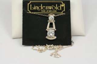 Lindenwold Costume Jewelry 16 Silverplated CZ Necklace  