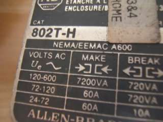 Allen Bradley 802T H Series C   Oiltight Limit Switch  