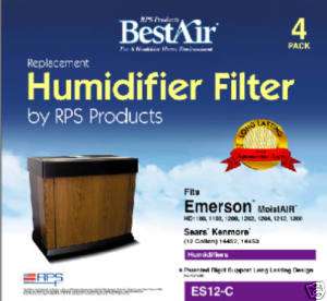 BestAir ES12 Emerson Extd Life Wick Filter Case of 2  