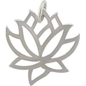  Sterling Silver Open Lotus Charm Arts, Crafts & Sewing