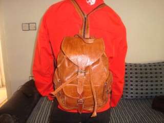 Moroccan Leather Backpack Rucksack back bag soulder vintage purse 