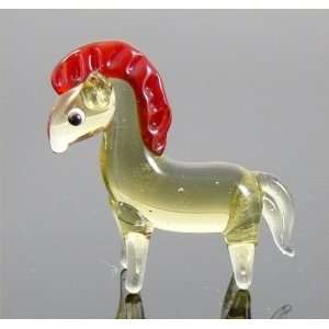 Horse Miniature Glass Figurine Approx 1 Inch Long, 1 Inch Tall 