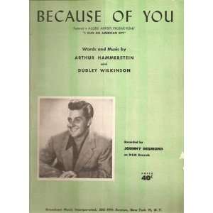   Sheet Music Because Of You Johnny Desmond 84 