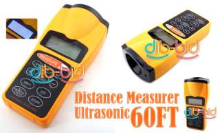 LCD Ultrasonic Laser Pointer + Distance Measurer 60FT  