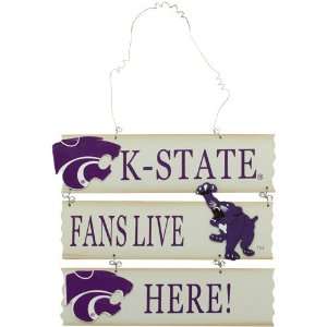    NCAA Kansas State Wildcats Fans Live Here Sign: Home & Kitchen