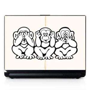 Laptop Computer Skin protective decal 3 Monkeys #084  