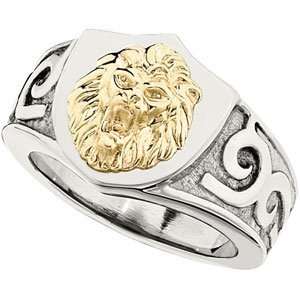  SIZE 09.00 10ky Lions Head Ring: Jewelry