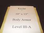 Kevlar Soft Body Armor Inserts   FULL SET   Kevlar Bulletproof Vest 