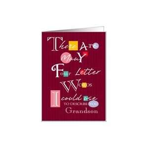  Grandson   Four Letter Words   Birthday Card: Toys & Games