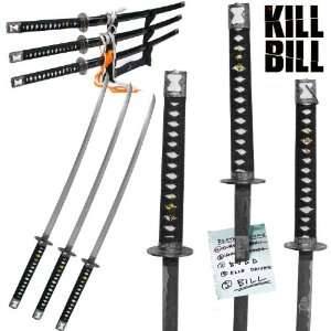  WhetstoneT Kill Bill Styled 3 pc Katana Set w/ Wood Stand 