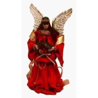  12 Inch Red Crepe Angel Christmas Tree Topper
