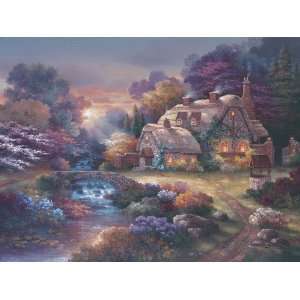  Garden Wishing Well, Gallery Wrapped Canvas: Home 