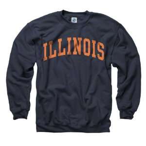  Illinois Fighting Illini Navy Arch Crewneck Sweatshirt 